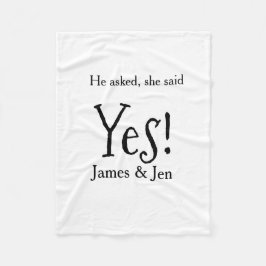 Cobertor De Velo He asked she said yes engagement party name simple