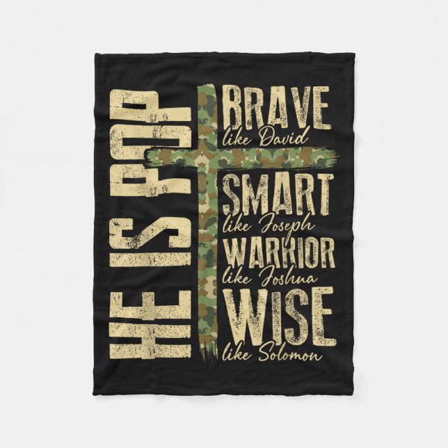 Cobertor De Velo He Is P Camo Religious Father's Day Christian Dad  (Frente)