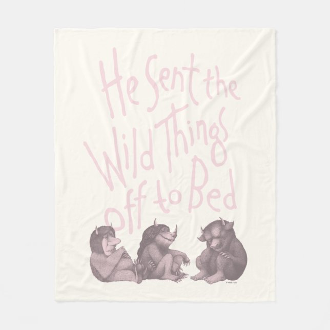 Cobertor De Velo He Sent the Wild Things Off to Bed - Pink (Frente)