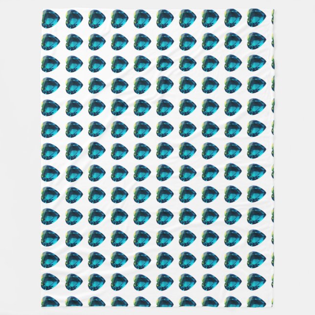Cobertor De Velo Heart Aquamarine, Blue (Frente)