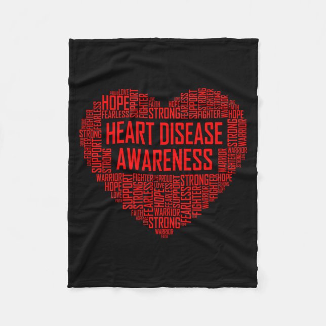 Cobertor De Velo Heart Disease Awareness Red Heart Gift February We (Frente)