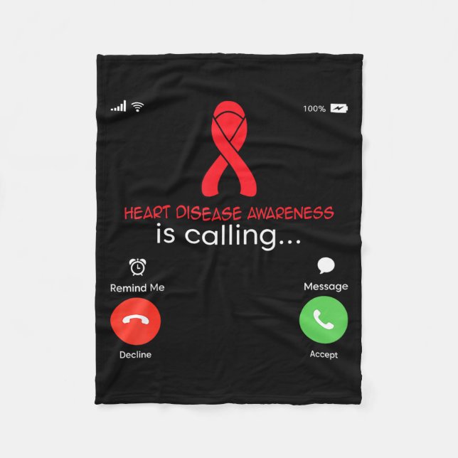 Cobertor De Velo Heart Disease Awareness Red Ribbon Heart Attack Su (Frente)