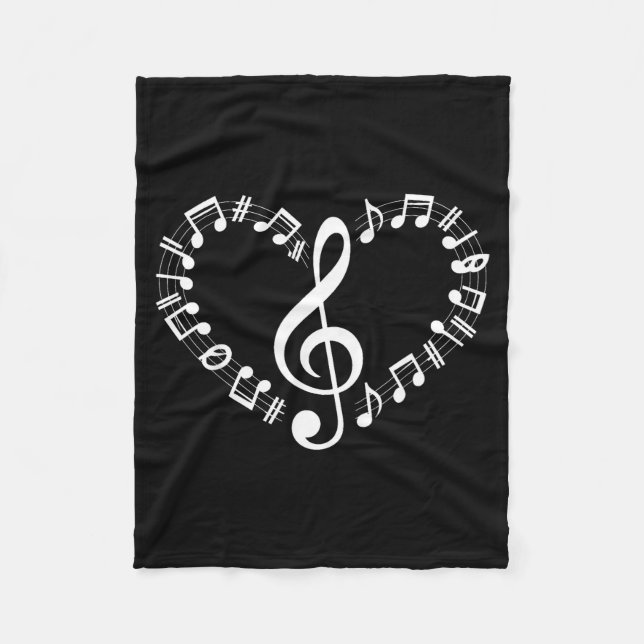 Cobertor De Velo Heart Shape Musical Notes Music Lovers Happy Valen (Frente)