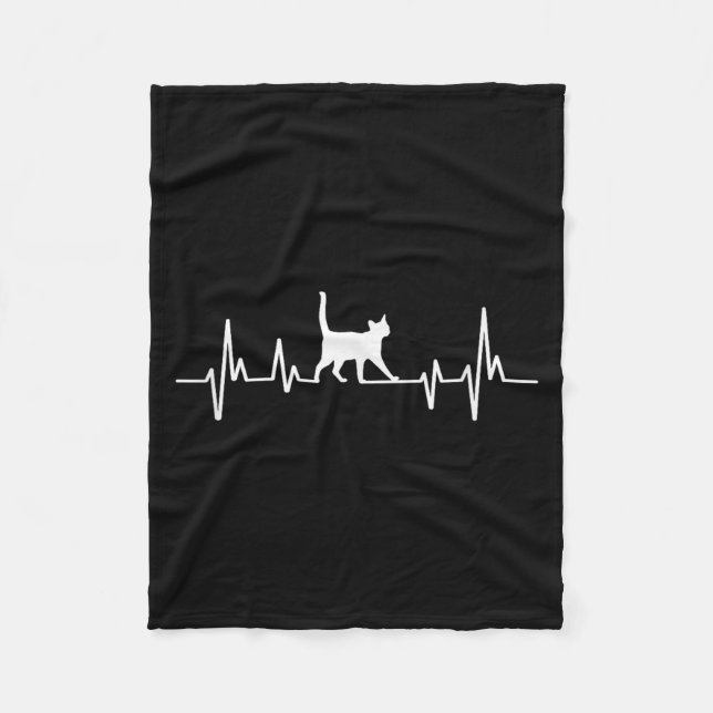 Cobertor De Velo Heartbeat Cat  (Frente)
