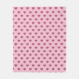 Cobertor De Velo Hearts Lil'Sweetheart Red Pink Faux Felpudo