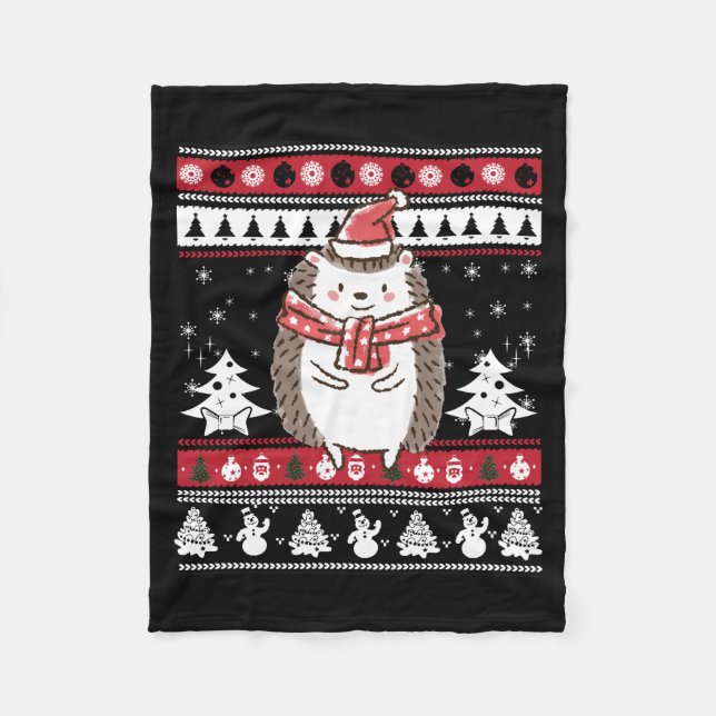 Cobertor De Velo Hedgehog Christmas (Frente)
