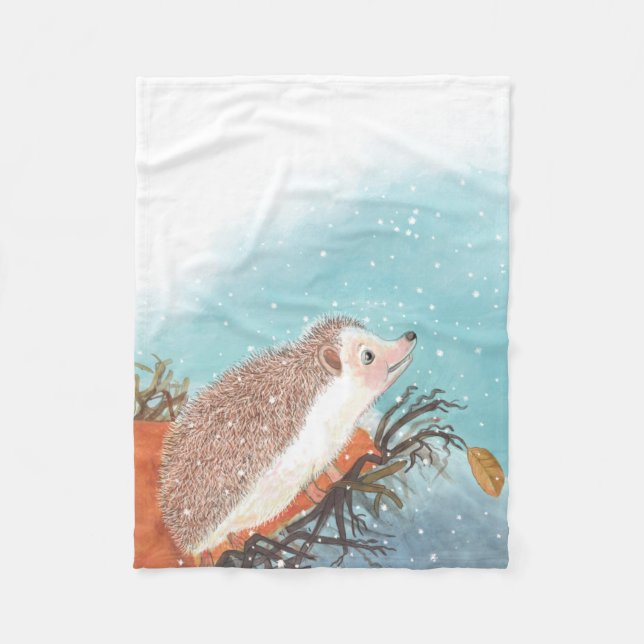 Cobertor De Velo Hedgehog e primeiros flocos de neve (Frente)