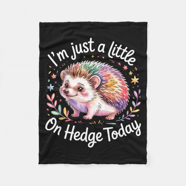 Cobertor De Velo Hedgehog Lover Animal Pun I'm Just A Little On Hed (Frente)