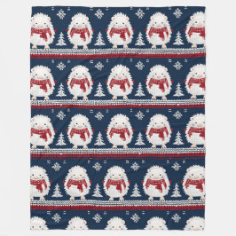 Cobertor De Velo Hedgehogs with Scarves fleece blanket