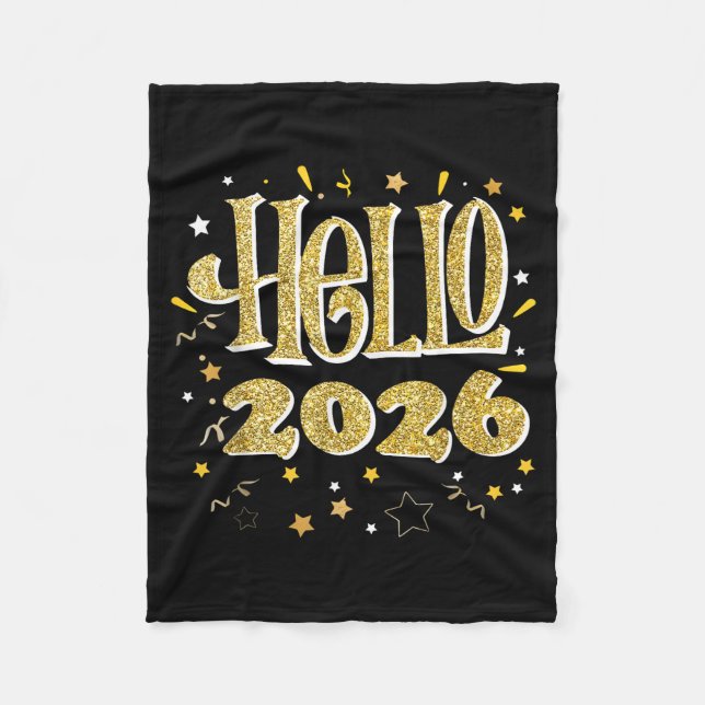 Cobertor De Velo Hello 2026 Happy New Year Pajama Funny Family Matc (Frente)