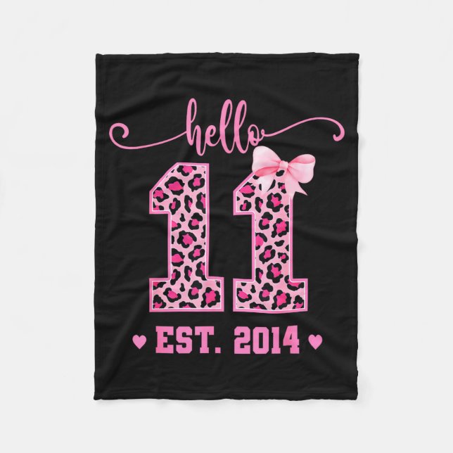 Cobertor De Velo Hello Eleven Est 2014 Coquette Bow 11th Birthday G (Frente)