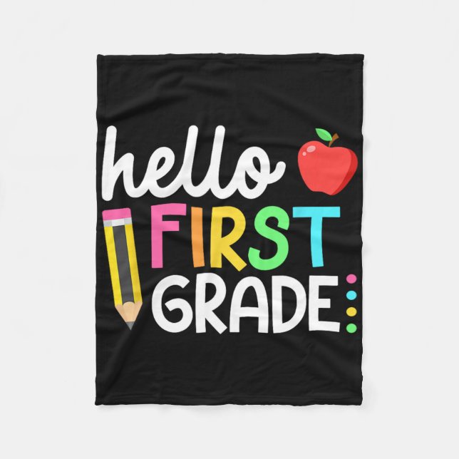 Cobertor De Velo Hello First Grade Team 1st Grade Byck To School Te (Frente)