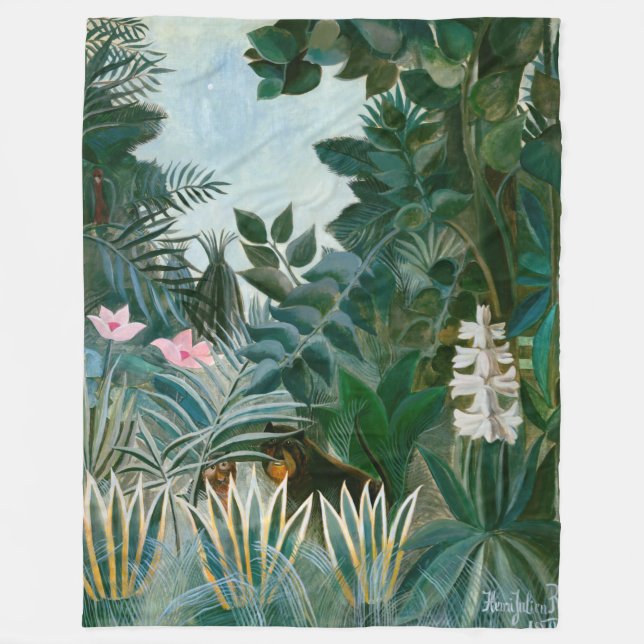 Cobertor De Velo Henri Rousseau - A Selva Equatorial (Frente)