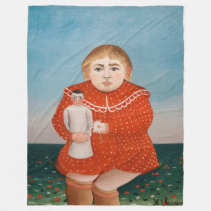 Cobertor De Velo Henri Rousseau - Criança com uma Boneca
