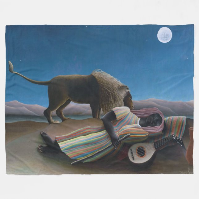 Cobertor De Velo Henri Rousseau - O Cigano Dormente (Frente (Horizontal))