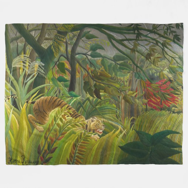 Cobertor De Velo Henri Rousseau - Surpreendido! (Frente (Horizontal))