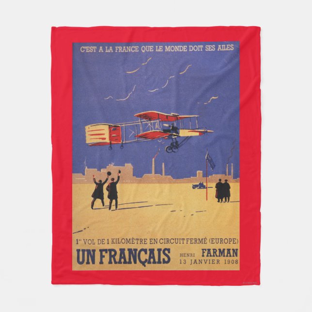 Cobertor De Velo Henry Farman voa em Issy-les-Moulineaux (Frente)