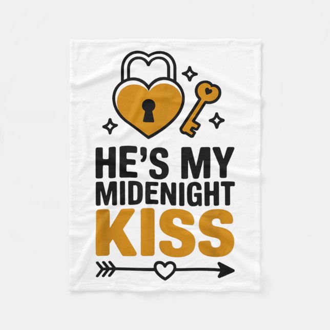 Cobertor De Velo Hes My Midnight Kiss Happy New Year Matching Coupl (Frente)