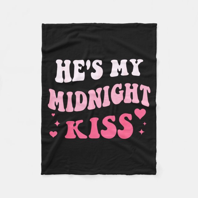 Cobertor De Velo He's My Midnight Kiss Saying Romantic Couple New Y (Frente)