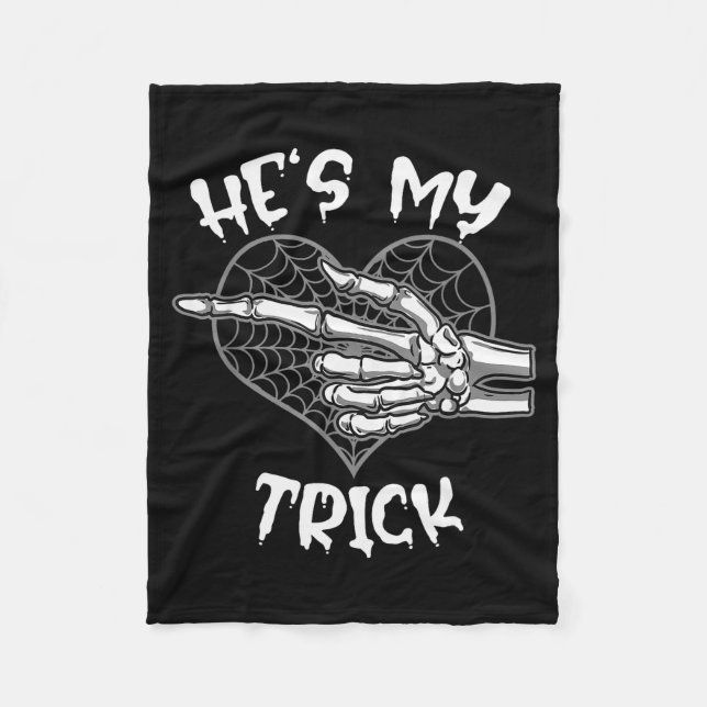 Cobertor De Velo He's My Trick Funny Halloween Matching Couple Girl (Frente)
