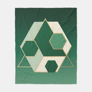 Cobertor De Velo Hexágono Geométrico Esmeralda Luxo