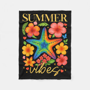 Cobertor De Velo Hibisco Estrela-do-Mar Boho Flor Havaí Vibrações d