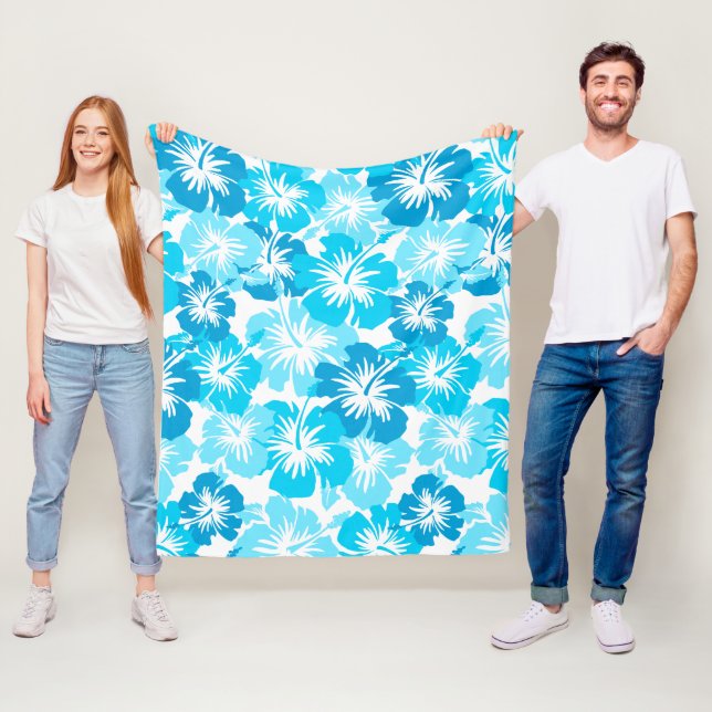 Cobertor De Velo Hibiscus épico Aloha - Turq floral havaiano (In Situ)