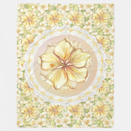 Cobertor De Velo Hibiscus & lace AMARELO