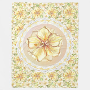 Cobertor De Velo Hibiscus & lace AMARELO