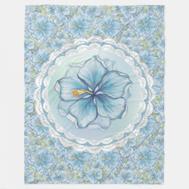 Cobertor De Velo Hibiscus & lace TURQUOISE