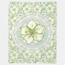 Cobertor De Velo Hibiscus & lace WHITE