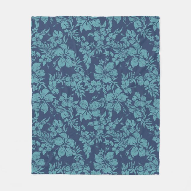 Cobertor De Velo Hibiscus Pareau Hawaiian Floral Aloha Impressão (Frente)