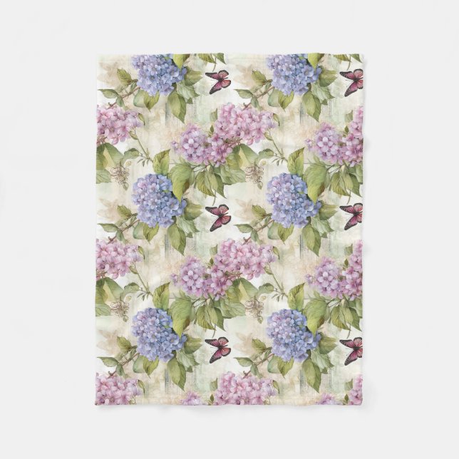 Cobertor De Velo Higdrangea Harmonia de Púrpura Celestial (Frente)