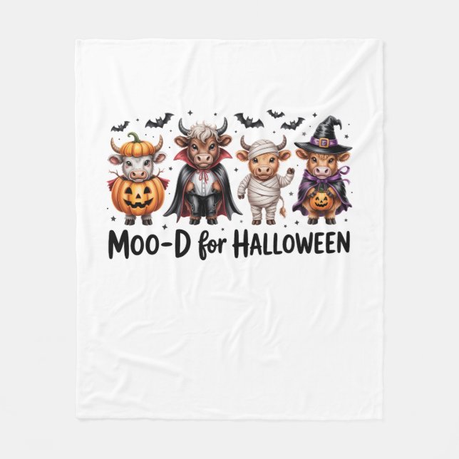 Cobertor De Velo Highland Cow Halloween Spooky Season (2) (Frente)