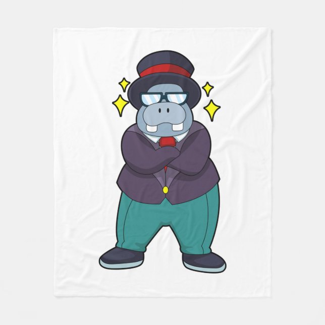 Cobertor De Velo Hipopótamo como Noivo com Terno.PNG (Frente)