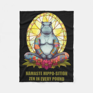 Cobertor De Velo Hipopótamo de ioga em pose de meditação, Zen pacíf