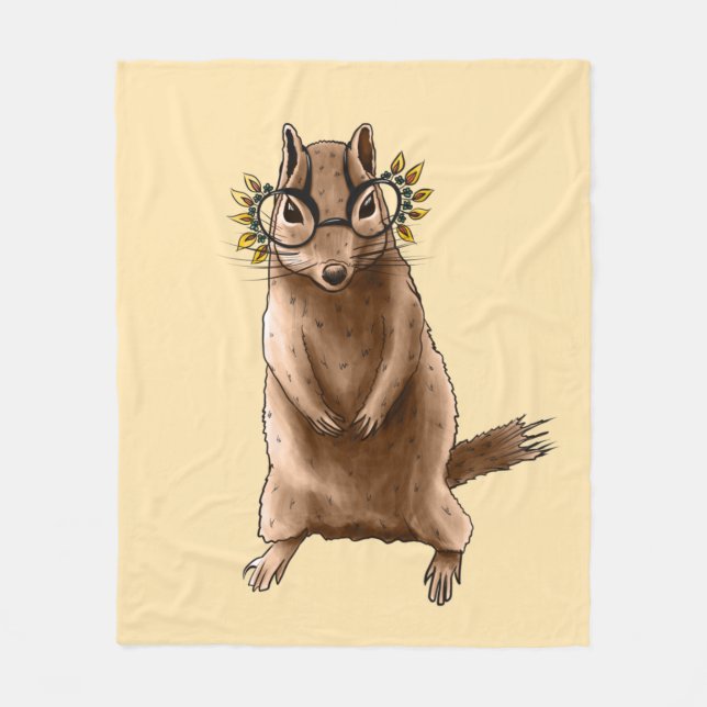 Cobertor De Velo Hippie-animal-roedor-macaco (Frente)