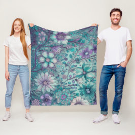 Cobertor De Velo Hippie Blues Fleece Blanket