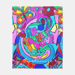 Cobertor De Velo Hippie groovy ama Thunder_Cove 