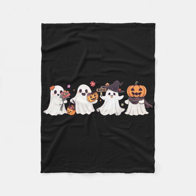 Cobertor De Velo Hippie Halloween Cute Ghost Boo Spooky Season Pump (Frente)