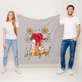 Cobertor De Velo Hippie Hearth design com Life é uma boa mensagem