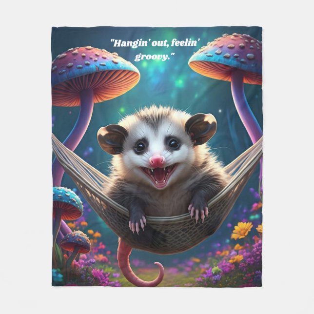 Cobertor De Velo Hippie Psicodélico do gambá-Cego (Frente)