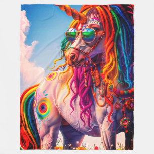 Cobertor De Velo Hippie Unicorn