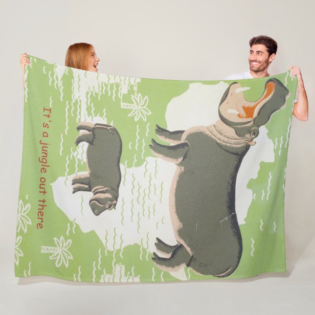 Cobertor De Velo Hippo Africa É uma Selva Lá Fora (In Situ)