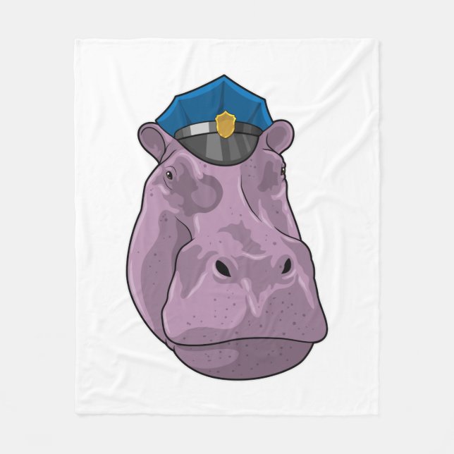 Cobertor De Velo Hippo como agente da Polícia (Frente)