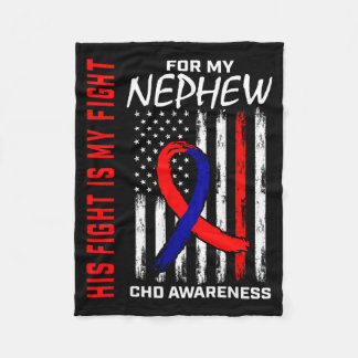 Cobertor De Velo His Fight Nephew Chd Awareness American Flag Graph