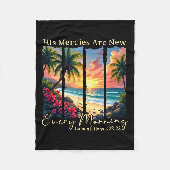 Cobertor De Velo His Mercies Are New Every Morning - Bible Verse Gi (Frente)