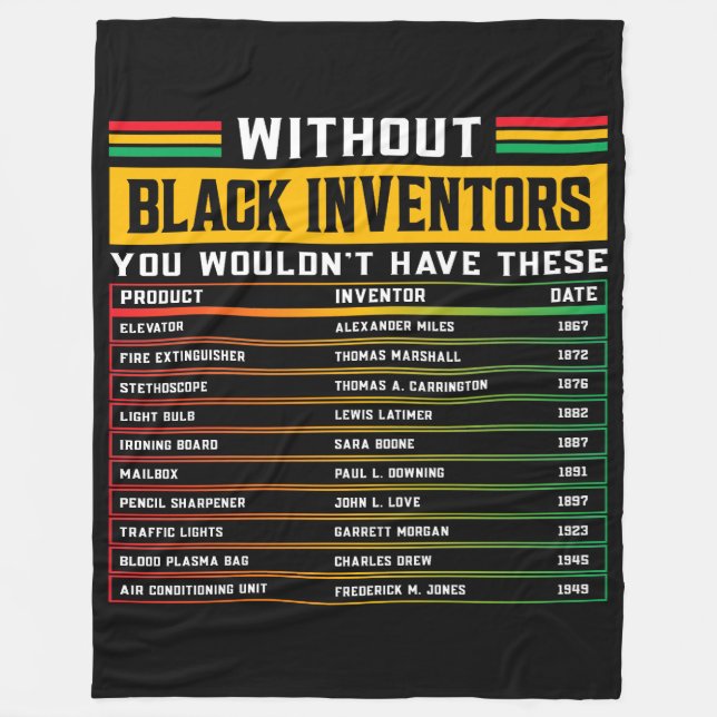 Cobertor De Velo História dos Inventores Negros Esquecidos História (Frente)