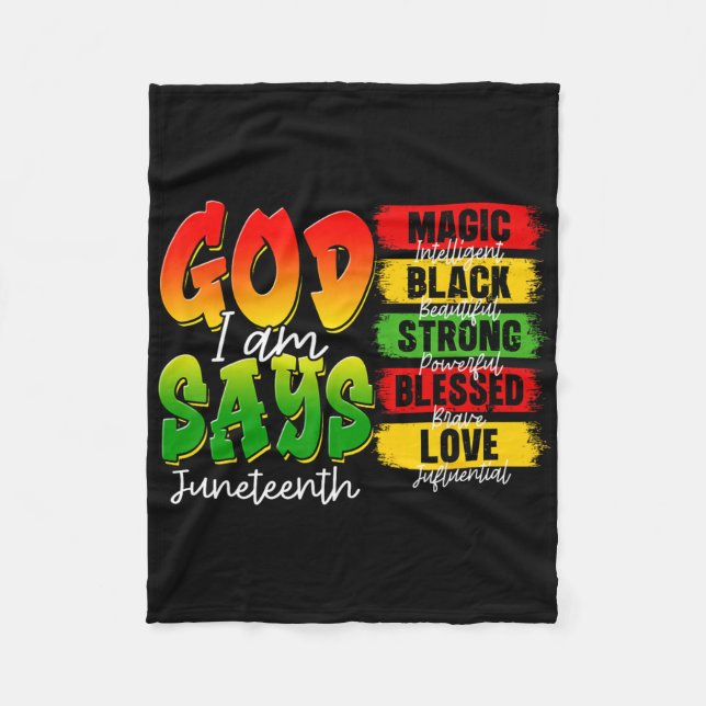 Cobertor De Velo História Negra Cristã Melanina Deus Diz Que Eu Sou (Frente)