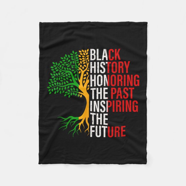 Cobertor De Velo História Negra de Árvore Negra É Histo Americano (Frente)